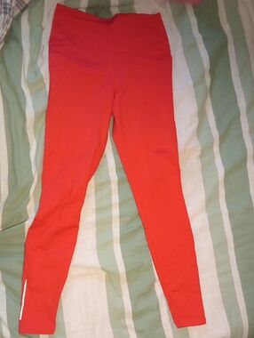 Asics Red Girls' High-Rise Active Leggings